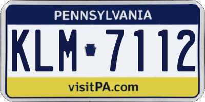PA license plate KLM7112