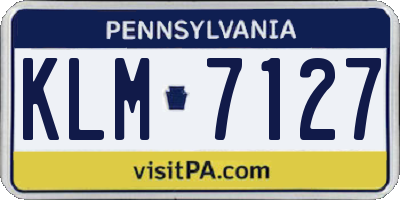 PA license plate KLM7127
