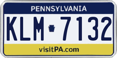 PA license plate KLM7132