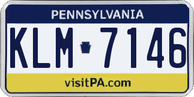 PA license plate KLM7146