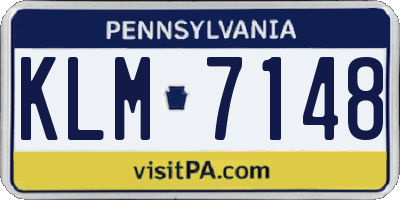 PA license plate KLM7148