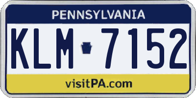 PA license plate KLM7152