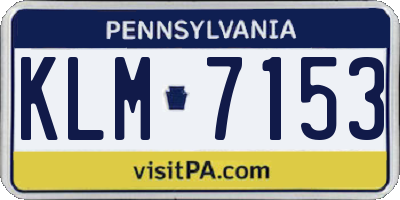 PA license plate KLM7153