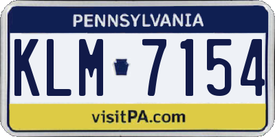 PA license plate KLM7154