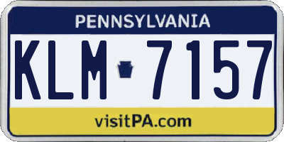 PA license plate KLM7157