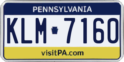 PA license plate KLM7160