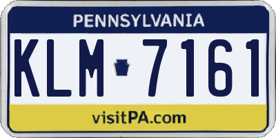 PA license plate KLM7161