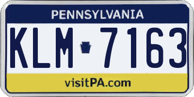 PA license plate KLM7163