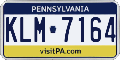 PA license plate KLM7164