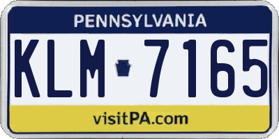PA license plate KLM7165