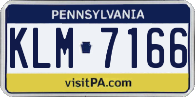 PA license plate KLM7166