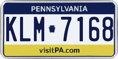 PA license plate KLM7168