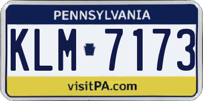 PA license plate KLM7173