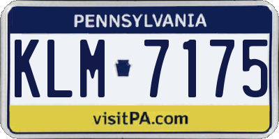 PA license plate KLM7175