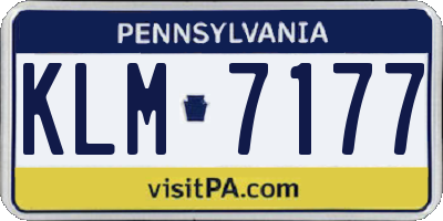 PA license plate KLM7177