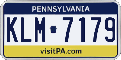 PA license plate KLM7179