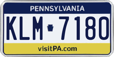 PA license plate KLM7180