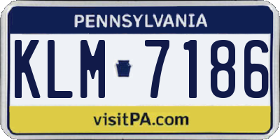 PA license plate KLM7186