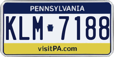 PA license plate KLM7188