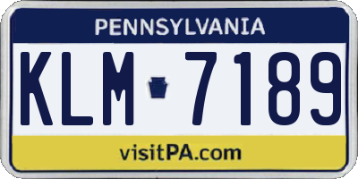 PA license plate KLM7189