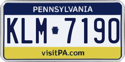PA license plate KLM7190