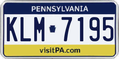 PA license plate KLM7195
