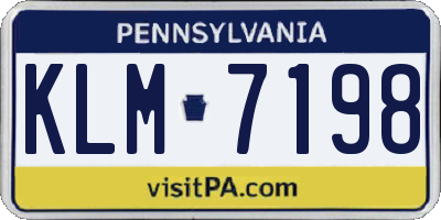 PA license plate KLM7198