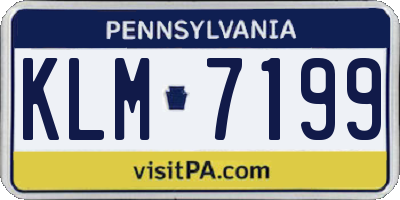 PA license plate KLM7199