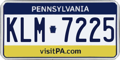 PA license plate KLM7225
