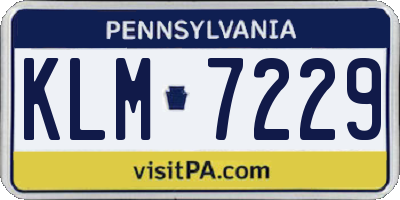 PA license plate KLM7229