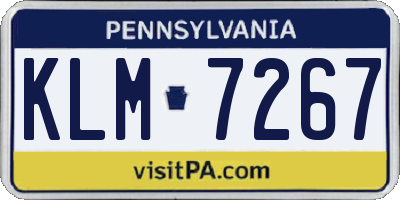 PA license plate KLM7267