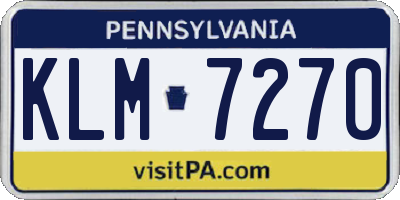 PA license plate KLM7270