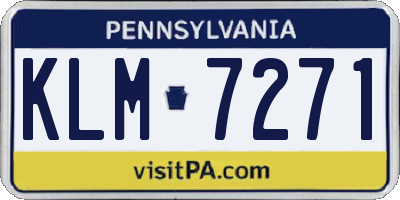 PA license plate KLM7271