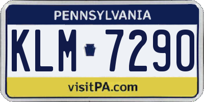 PA license plate KLM7290