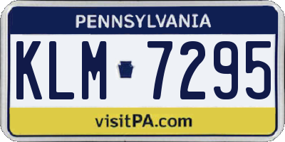 PA license plate KLM7295