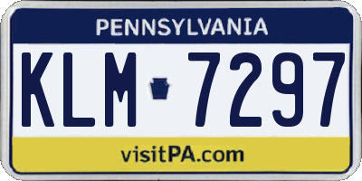 PA license plate KLM7297