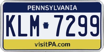 PA license plate KLM7299