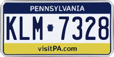 PA license plate KLM7328