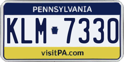 PA license plate KLM7330