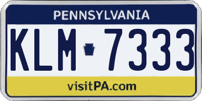 PA license plate KLM7333