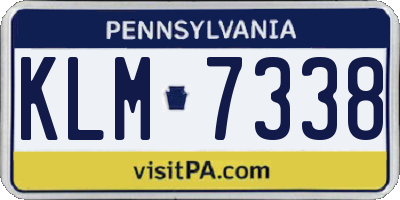 PA license plate KLM7338