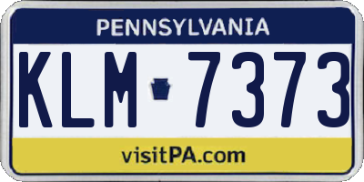 PA license plate KLM7373
