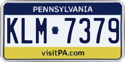 PA license plate KLM7379