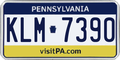 PA license plate KLM7390