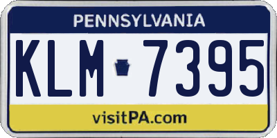 PA license plate KLM7395