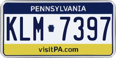 PA license plate KLM7397