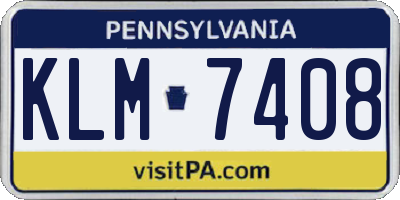 PA license plate KLM7408