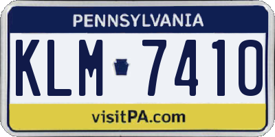 PA license plate KLM7410