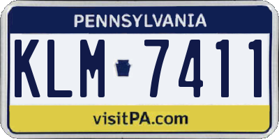 PA license plate KLM7411