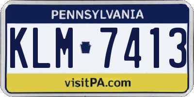 PA license plate KLM7413